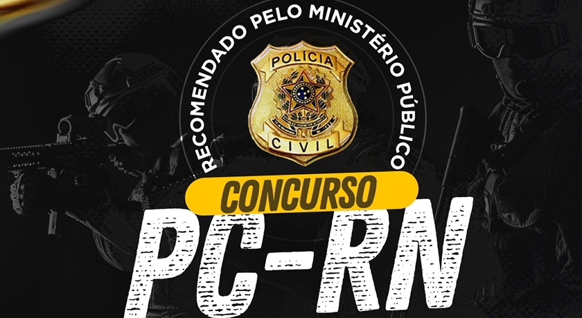 Banner de capa da notícia CONCURSO PC-RN recomendado pelo Ministério Público e banca iminente!