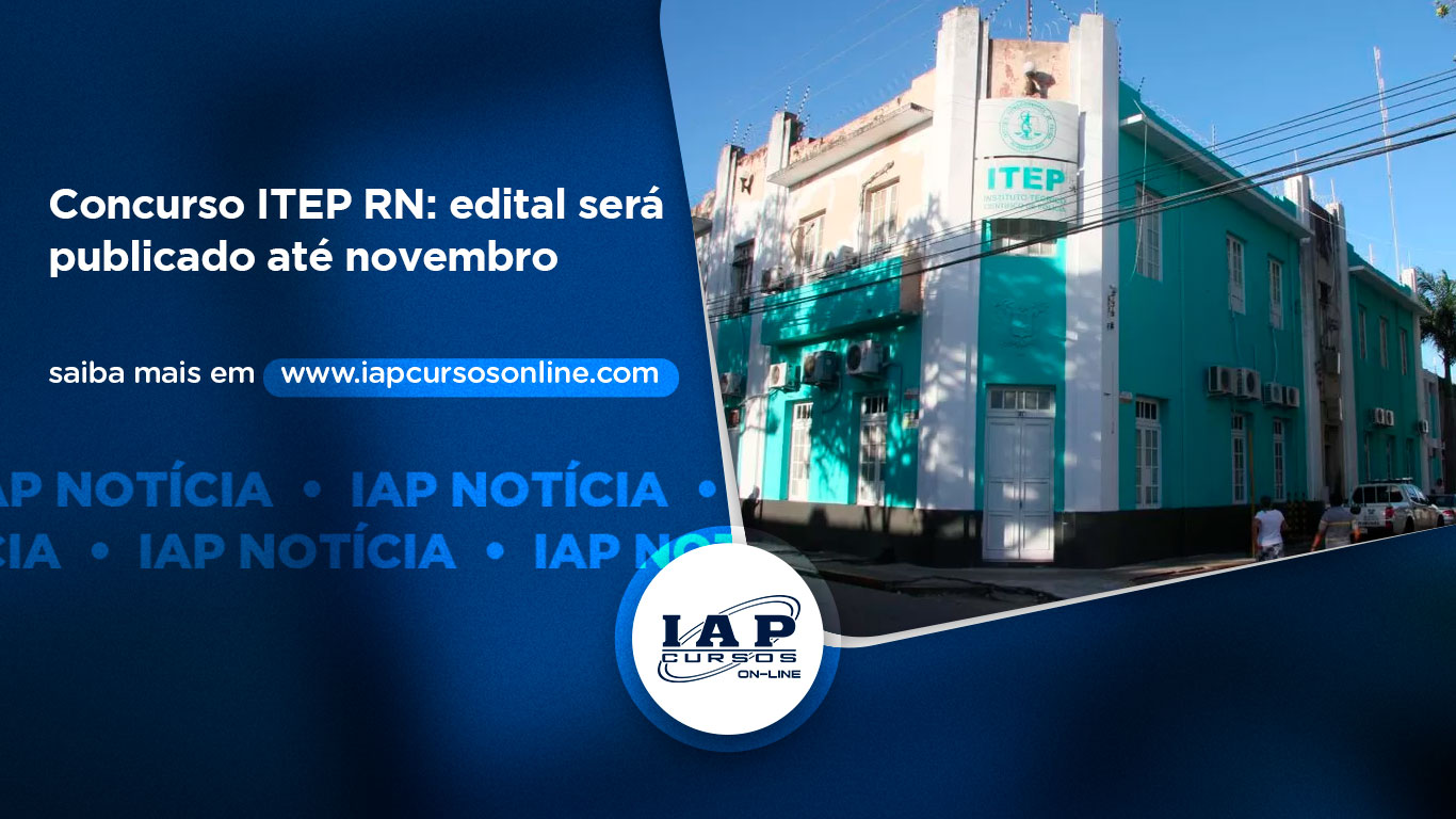 Banner de capa da notícia Concurso ITEP RN: edital será publicado até novembro