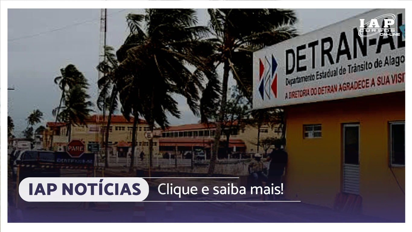 Banner de capa da notícia Concurso público Detran AL: governador anuncia novo edital após 22 anos.