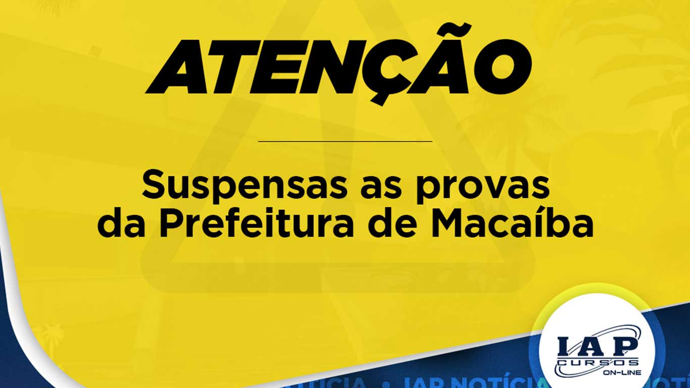 Banner de capa da notícia Suspensas as provas da Prefeitura de Macaíba