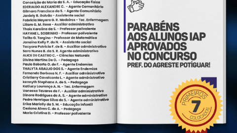 Banner de capa da notícia Parabéns aos aprovados no concurso do Agreste Potiguar! 