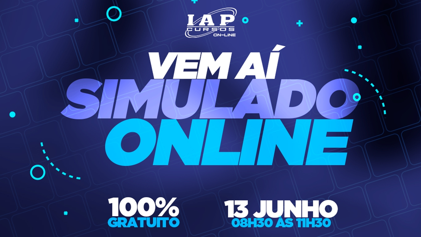 Banner de capa da notícia I SIMULADO ONLINE DO IAP CURSOS - PARA: PCRN E ALRN - DIA 13/06/2020