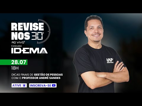 Banner de capa do material gratuito Revise nos 30 - IDEMA - Gestão de Pessoas - prof. André Sandes