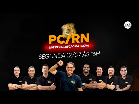 Banner de capa do material gratuito LIVE: CORREÇÃO DA PROVA DA PCRN.