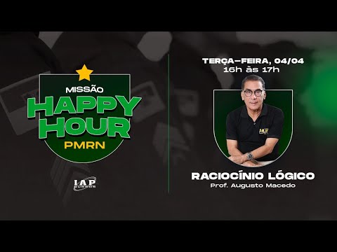 Banner de capa do material gratuito HAPPY HOUR - RACIOCÍNIO LÓGICO - AUGUSTO MACEDO