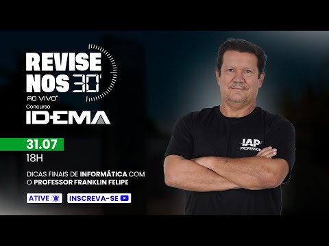Banner de capa do material gratuito Revise nos 30 - IDEMA - Informática - prof. Franklin Filipe