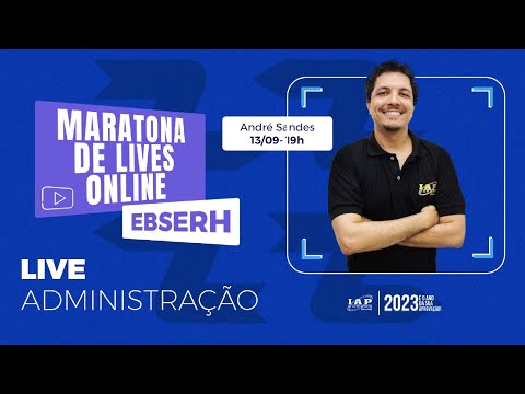 Banner de capa do material gratuito EBSERH | ADMINISTRAÇÃO - ANDRE SANDES - MARATONA DE LIVES ONLINE
