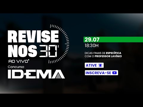 Banner de capa do material gratuito Revise nos 30 - IDEMA - Específica - prof. Lavínio Tinôco