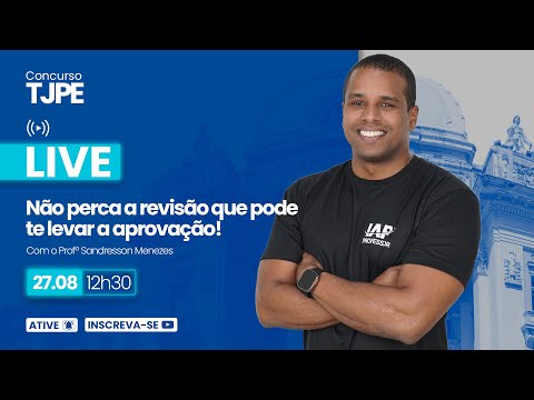 Banner de capa do material gratuito Live - TJPE - Prof. Sandresson Menezes