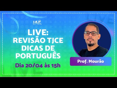 Banner de capa do material gratuito LIVE - REVISÃO TJCE - PORTUGUÊS - MOURÃO
