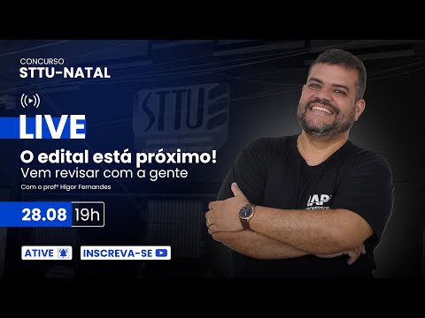 Banner de capa do material gratuito Live - GCM Natal/STTU - Prof. Higor Fernandes